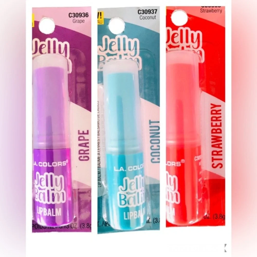 5pk scented jelly lip balms watermelon grape coconut strawberry cherry‎ flavor